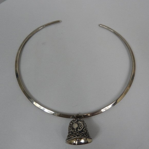 L718 Stamped 925 Silver Choker with 3 interchangeable Pendants - Picture 7 of 15